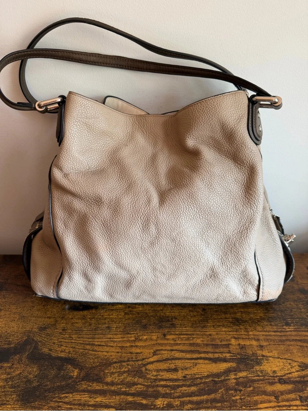 Coach Edie 31 Pebble Leather Shoulder Bag Style 57670 Beige